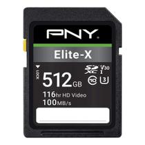Cartão de memória PNY Elite-X 512GB SDXC Class 10 U3 V30 100MB/s
