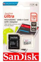 Cartão de Memória Sandisk 128GB, Espaço para Suas Necessidades. Cartão de Memória Sandisk 128GB, Espaço para Suas Necessidades.