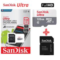 Cartão de Memória Sandisk 128GB Fotos e Vídeos 4K Alta Velocidade Ultra Sdsquar-128-Gn6mn +Adaptador