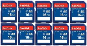 Cartão de memória SanDisk 16GB SD SDHC Class 4 com leitor USB x10 Cartão de memória SanDisk 16GB SD SDHC Class 4 com leitor USB x10