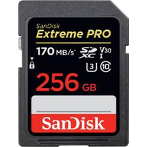 Cartão de memória sandisk 256gb extreme pro sdhc - 170mb/s