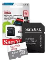 Cartão de memória sandisk 32gb ultra 100 mb/s