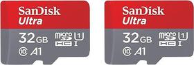 Cartão de memória SanDisk 32GB Ultra microSDHC UHS-I SDSQUAR-032G-GN6MT, 2 x 32GB, versão antiga - Dc evolution