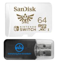 Cartão de memória SanDisk 64GB Micro SD Nintendo Switch com leitor Cartão de memória SanDisk 64GB Micro SD Nintendo Switch com leitor