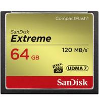 Cartão de Memória Sandisk CF 64GB - 120MB/s Classe 10