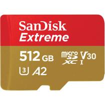 Cartão de memória sandisk extreme micro sd xc 512gb uhs-i 190mb/s