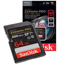 Cartão De Memória Sandisk Extreme Pro 64gb 200mb/s 4k Uhd Cartão De Memória Sandisk Extreme Pro 64gb 200mb/s 4k Uhd