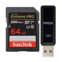 Cartão de memória SanDisk Extreme PRO 64GB SDXC UHS-I 200MB/s