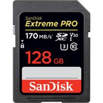 Cartão de memória sandisk extreme pro sd xc 128gb (170mb/s)