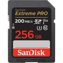Cartão de memória sandisk extreme pro sd xc 256gb (200mb/s)