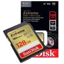 Cartão De Memória Sandisk Extreme Sdxc 128gb 180mb/s 4k Uhd Cartão De Memória Sandisk Extreme Sdxc 128gb 180mb/s 4k Uhd