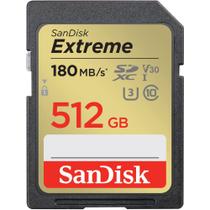 Cartão de Memória SanDisk Extreme SDXC 512GB - UHS-I C10, U3, V30, 4K