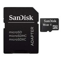 Cartão de Memória SanDisk Micro SD SDHC 16GB + Adaptador SD