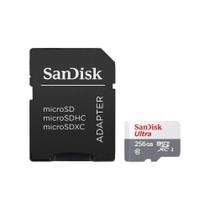 Cartão de Memória SanDisk Micro SD Ultra, 256GB Classe 10, 100MB/s, com Adaptador