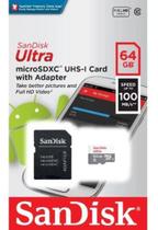 Cartão de Memória SanDisk Micro SDXC Ultra 64GB 100 MB/s