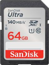 Cartão de memória sandisk sd xc 64gb ultra uhs-i 140mb/s