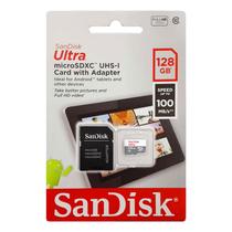 Cartão de memória SanDisk Ultra 128GB microSDXC UHS-I com adaptador