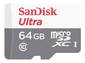 Cartão de Memória Sandisk Ultra 64GB - 100MB/S SDSQUNR-064G-GN3MA