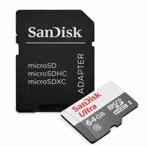 Cartão de Memória SanDisk Ultra 64GB MicroSDXC 100MB/s Classe 10 Full HD Original
