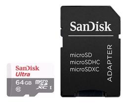 Cartão De Memória Sandisk Ultra Com Adaptador Sd 64gb