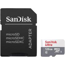 Cartão de Memória SanDisk Ultra Micro UHS-I, 128GB, com Adaptador 100MB/s - C10 - SDSQUNR-128G-GN3MA