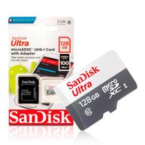 Cartão de Memória SanDisk Ultra MicroSD UHSI 128GB 100MBs Com Adaptador