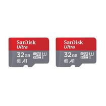 Cartão de memória SanDisk Ultra microSDHC UHS-I 32GB, pacote com 2 Cartão de memória SanDisk Ultra microSDHC UHS-I 32GB, pacote com 2