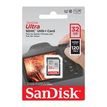 Cartão de Memória SD C10 Sandisk Ultra 32GB / 120MB/s - SDSDUN4-032G-GN6IN
