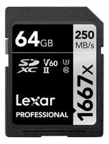 Cartão de Memória SD Lexar 64gb Professional V60 250Mbs