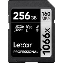 Cartão de Memória SD Lexar Professional 1066X 160-120 MB/s C10 U3 256 GB (LSD1066256G-Bnnnu)