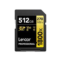 Cartão de Memória SD Lexar Professional 1800X Gold 512GB - Alta Velocidade 270-180 MB/s C10 U3 V60