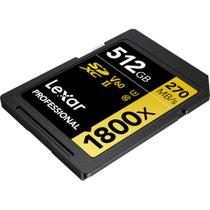 Cartão de Memória SD Lexar Professional 1800X Serie Gold 270-180 MB/s C10 U3 V60 512 GB (LSD1800512G-BNNNG)