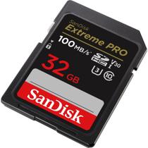 Cartão de Memória SD Sandisk Extreme Pro 100-90 MB/s C10 U3 V30 32 GB (SDSDXXO-032G-GN4IN)