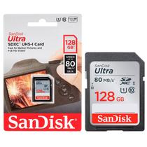 Cartão de Memória SD SanDisk Ultra 128GB, Classe 10, U1, 80MB/s - SDSDUNC-128G-GN6IN