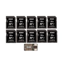 Cartão de Memória SDXC Koah Ultimate 64GB Classe 10 U3 V30 Pacote com 10 Unidades