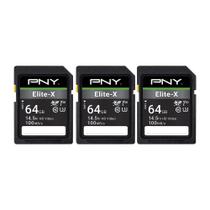 Cartão de Memória SDXC PNY Elite-X 64GB - Classe 10, U3, V30