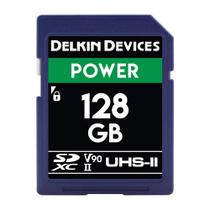 Cartão de memória SDXC UHS-II Delkin Devices Power de 128 GB 300 MB/s para leitura, 250 MB/s para gravação Ideal para vídeos em 8K, 4K, HDR e 360 Cartão SD de alto desempenho para câmeras