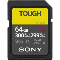 Cartão de memória sony sd xc 64gb sf-g tough uhs-ii 300mb/s