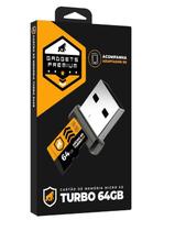 Cartão de Memória Turbo 64GB U3 + Adaptador Pendrive Nano Slim + Adaptador SD - Gorila Shield