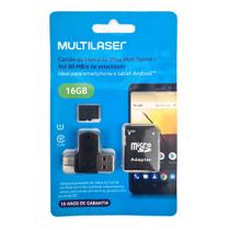 Cartão De Memória Ultra Rápido 16GB KIT 4 Em 1 MULTILASER MC150 Cartão De Memória Ultra Rápido 16GB KIT 4 Em 1 MULTILASER MC150