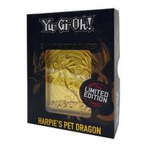 Cartão de metal Yu-Gi-Oh! Harpie's Pet Dragon banhado a ouro 24k