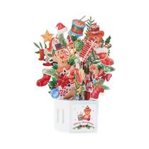 Cartão De Natal 3D Com Árvore De Natal E Envelope, Cartão Pop-Up Para Festas De Fim De Ano