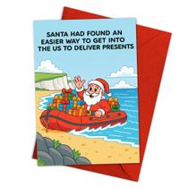 Cartão de Natal Engraçado do Papai Noel Podagree 13x21 cm com Envelope Cartão de Natal Engraçado do Papai Noel Podagree 13x21 cm com Envelope