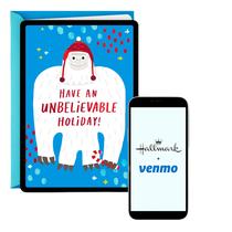 Cartão de Natal Hallmark Venmo Holiday Yeti 13x18 cm