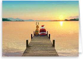 Cartão de Natal Stonehouse Collection Dock Sunset x18 com envelopes Cartão de Natal Stonehouse Collection Dock Sunset x18 com envelopes
