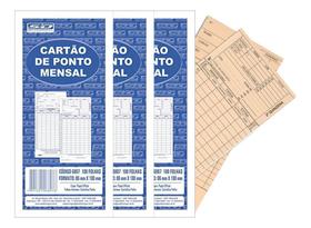 Cartão De Ponto Mensal Sd 86x180 Spiral 100 Un Kit 3 - São Domingos