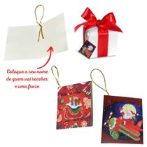 Cartão de Presente Natalino Pequeno Decorado kit 8 unidades - ART CHRISTMAS