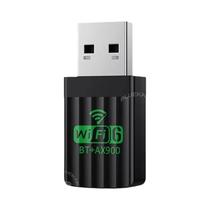 Cartão De Rede Sem Fio Mini USB AX 900Mbps WiFi 6 BT5.4 2 Em 1 Para PC Laptop Win10/11