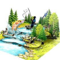 Cartão de Saudação HEARTAGS 3D Pop Up Pesca Dia dos Pais 15x20 cm Cartão de Saudação HEARTAGS 3D Pop Up Pesca Dia dos Pais 15x20 cm