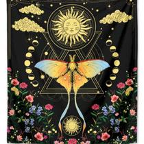 Cartão de tarô de borboleta boêmia para tapeçaria 150x130cm